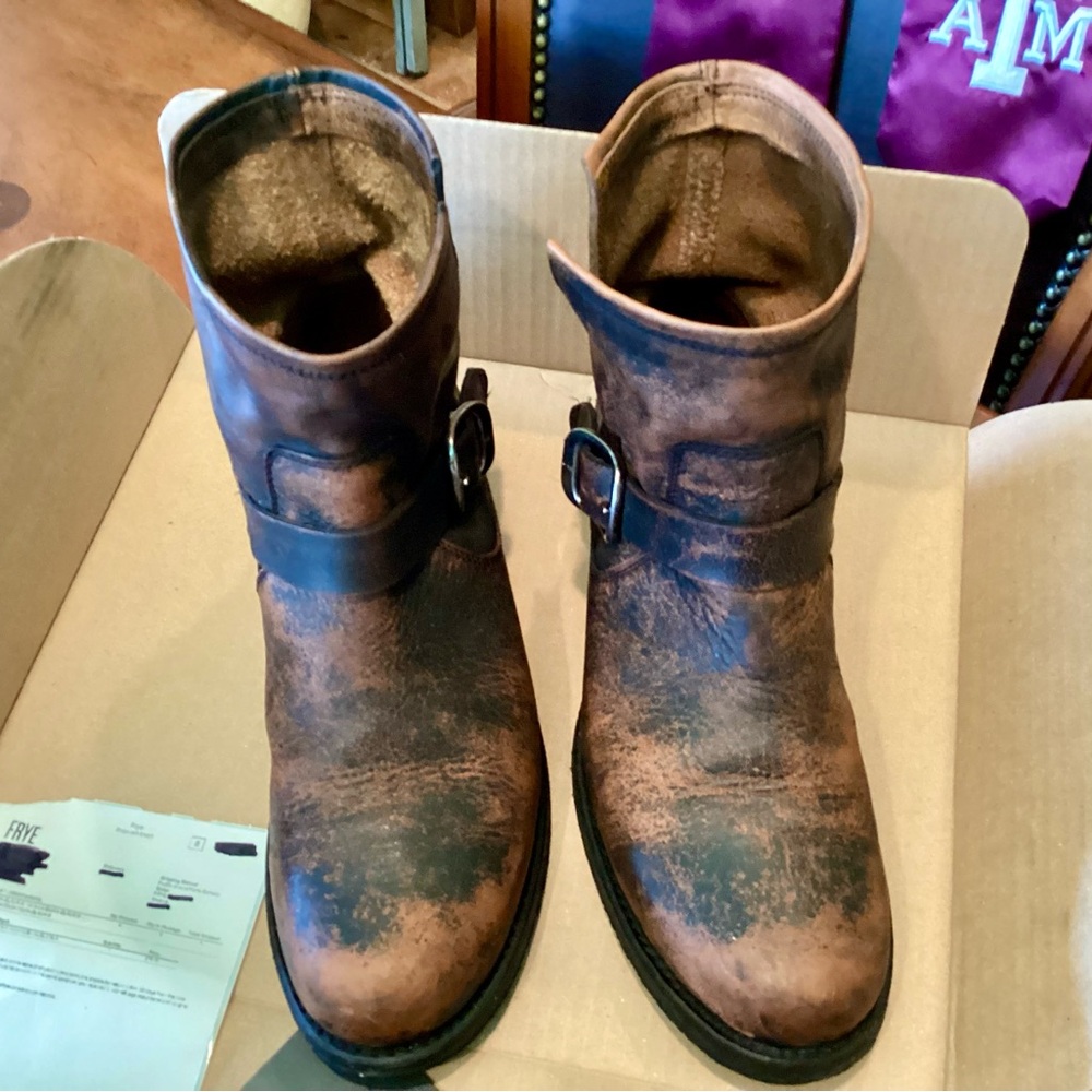 Brown Distressed Leather Boots